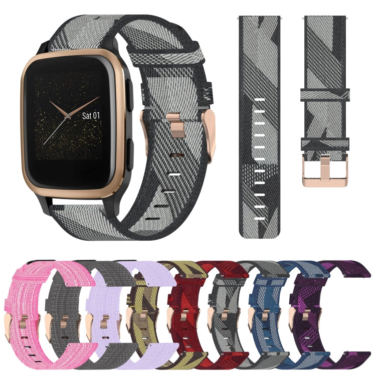For Garmin Venu SQ 20mm Nylon Woven Watch Band(Dark Grey) - Watch Bands by buy2fix | Online Shopping UK | buy2fix