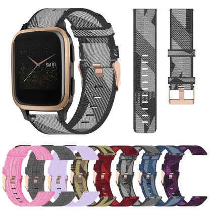 For Garmin Venu SQ 20mm Nylon Woven Watch Band(Dark Grey) - Watch Bands by buy2fix | Online Shopping UK | buy2fix