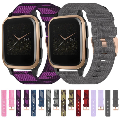 For Garmin Venu SQ 20mm Nylon Woven Watch Band(Dark Grey) - Watch Bands by buy2fix | Online Shopping UK | buy2fix