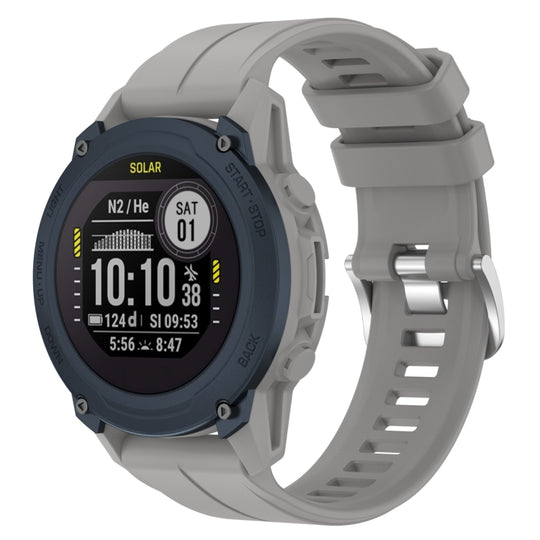 For Garmin Descent G1 22mm Solid Color Silicone Watch Band(Grey)
