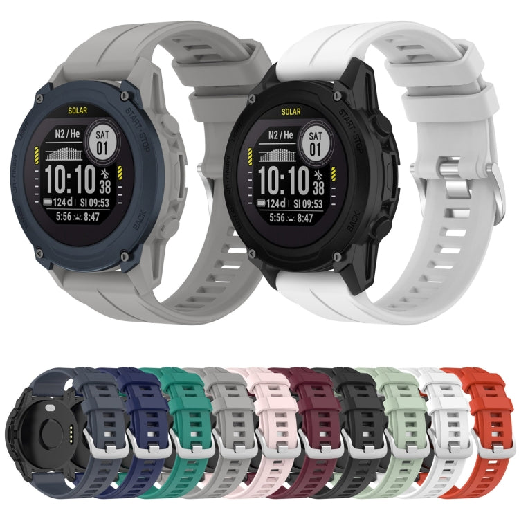 For Garmin Descent G1 22mm Solid Color Silicone Watch Band(Grey) by buy2fix