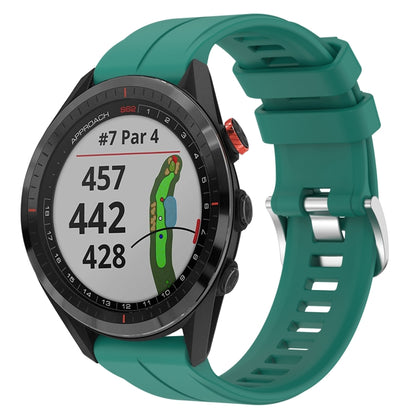 For Garmin Approach S62 22mm Solid Color Silicone Watch Band(Green) - Watch Bands by buy2fix | Online Shopping UK | buy2fix