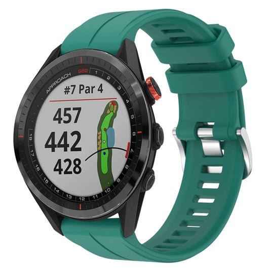 For Garmin Approach S62 22mm Solid Color Silicone Watch Band(Green) - Watch Bands by buy2fix | Online Shopping UK | buy2fix