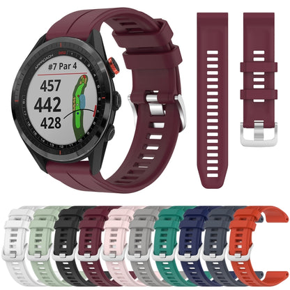 For Garmin Approach S62 22mm Solid Color Silicone Watch Band(Green) - Watch Bands by buy2fix | Online Shopping UK | buy2fix