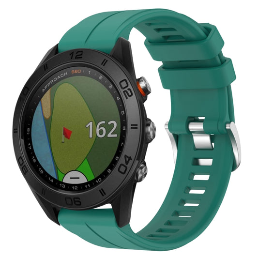 For Garmin Approach S60 22mm Solid Color Silicone Watch Band(Green) - Watch Bands by buy2fix | Online Shopping UK | buy2fix