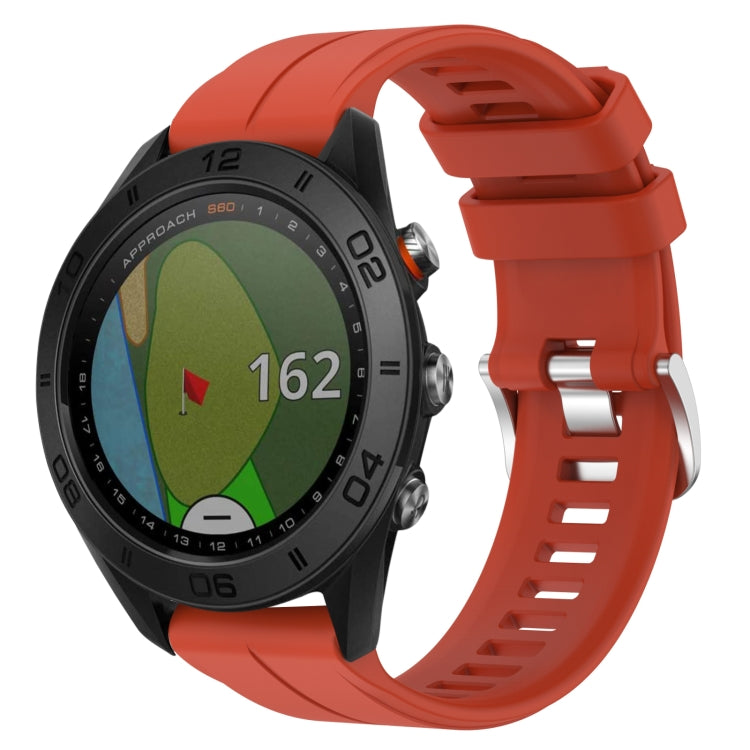 For Garmin Approach S60 22mm Solid Color Silicone Watch Band(Red) - Watch Bands by buy2fix | Online Shopping UK | buy2fix