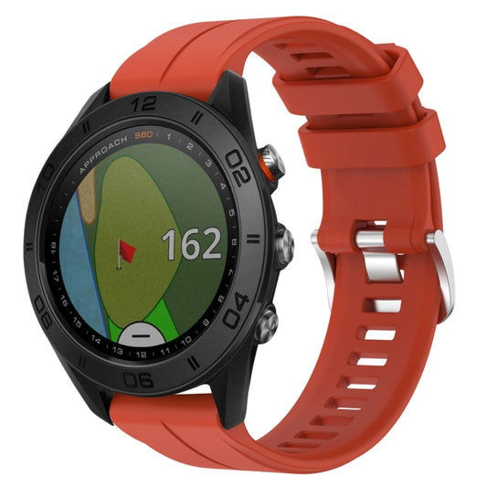 For Garmin Approach S60 22mm Solid Color Silicone Watch Band(Red) - Watch Bands by buy2fix | Online Shopping UK | buy2fix