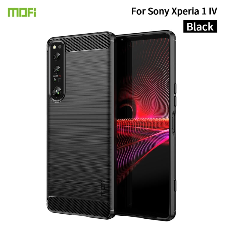 For Sony Xperia 1 IV MOFI Gentleness Series Brushed Texture Carbon Fiber Soft TPU Case(Black) - Sony Cases by MOFI | Online Shopping UK | buy2fix