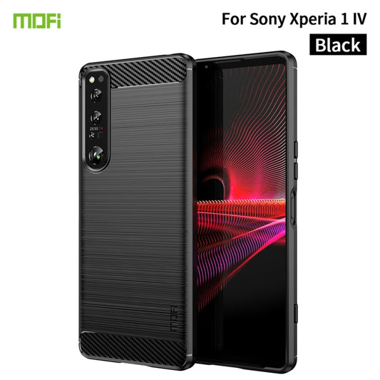 For Sony Xperia 1 IV MOFI Gentleness Series Brushed Texture Carbon Fiber Soft TPU Case(Black) - Sony Cases by MOFI | Online Shopping UK | buy2fix