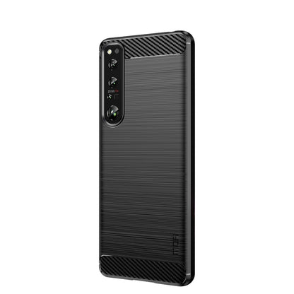 For Sony Xperia 1 IV MOFI Gentleness Series Brushed Texture Carbon Fiber Soft TPU Case(Black) - Sony Cases by MOFI | Online Shopping UK | buy2fix