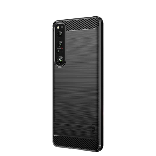 For Sony Xperia 1 IV MOFI Gentleness Series Brushed Texture Carbon Fiber Soft TPU Case(Black) - Sony Cases by MOFI | Online Shopping UK | buy2fix