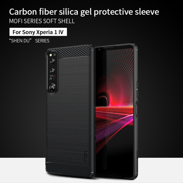 For Sony Xperia 1 IV MOFI Gentleness Series Brushed Texture Carbon Fiber Soft TPU Case(Blue) - Sony Cases by MOFI | Online Shopping UK | buy2fix