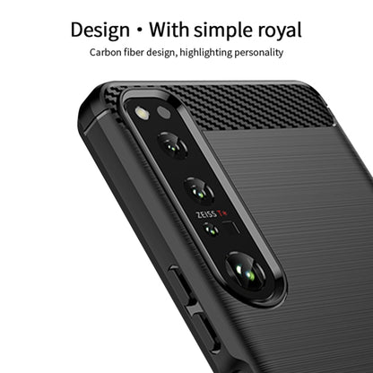 For Sony Xperia 1 IV MOFI Gentleness Series Brushed Texture Carbon Fiber Soft TPU Case(Blue) - Sony Cases by MOFI | Online Shopping UK | buy2fix