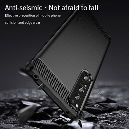 For Sony Xperia 1 IV MOFI Gentleness Series Brushed Texture Carbon Fiber Soft TPU Case(Red) - Sony Cases by MOFI | Online Shopping UK | buy2fix