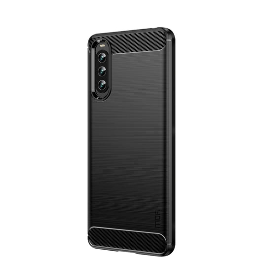 For Sony Xperia 10 IV MOFI Gentleness Series Brushed Texture Carbon Fiber Soft TPU Case(Black) - Sony Cases by MOFI | Online Shopping UK | buy2fix