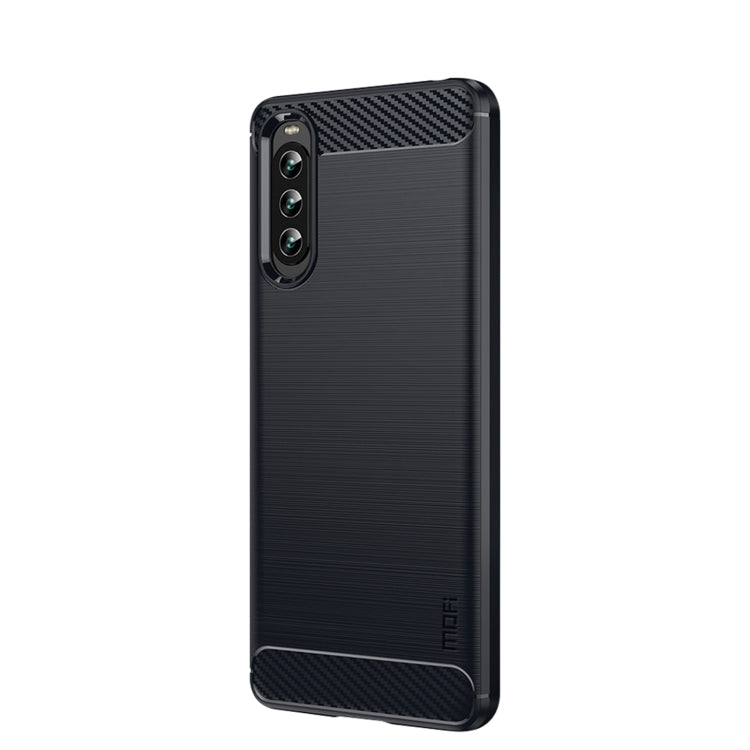 For Sony Xperia 10 IV MOFI Gentleness Series Brushed Texture Carbon Fiber Soft TPU Case(Blue) - Sony Cases by MOFI | Online Shopping UK | buy2fix