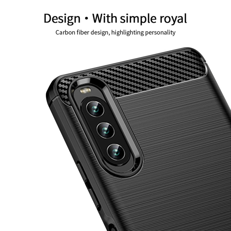 For Sony Xperia 10 IV MOFI Gentleness Series Brushed Texture Carbon Fiber Soft TPU Case(Blue) - Sony Cases by MOFI | Online Shopping UK | buy2fix