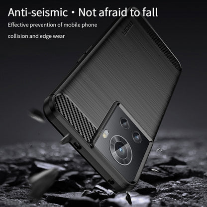 For OnePlus Ace / 10R 5G MOFI Gentleness Series Brushed Texture Carbon Fiber Soft TPU Case(Blue) - OnePlus Cases by MOFI | Online Shopping UK | buy2fix