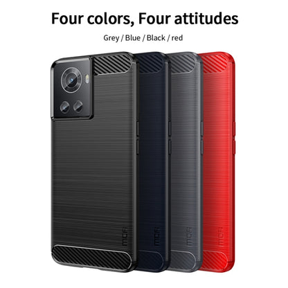 For OnePlus Ace / 10R 5G MOFI Gentleness Series Brushed Texture Carbon Fiber Soft TPU Case(Gray) - OnePlus Cases by MOFI | Online Shopping UK | buy2fix