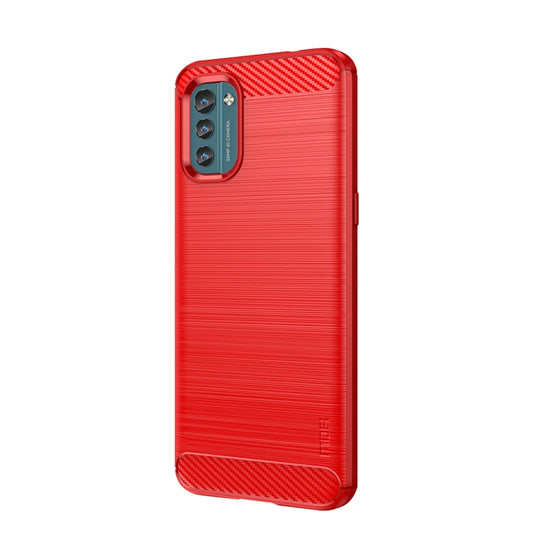 For Nokia G11 / G21 MOFI Gentleness Series Brushed Texture Carbon Fiber Soft TPU Case(Red) - Nokia Cases by MOFI | Online Shopping UK | buy2fix