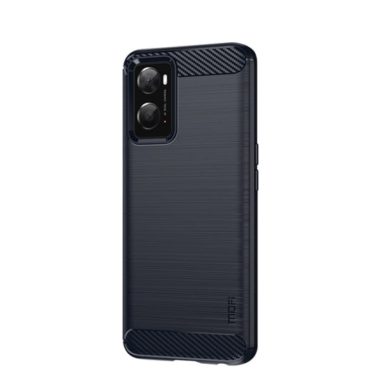 For OPPO A57 4G / A57 5G / A77 5G  MOFI Gentleness Series Brushed Texture Carbon Fiber Soft TPU Case(Blue) -  by MOFI | Online Shopping UK | buy2fix