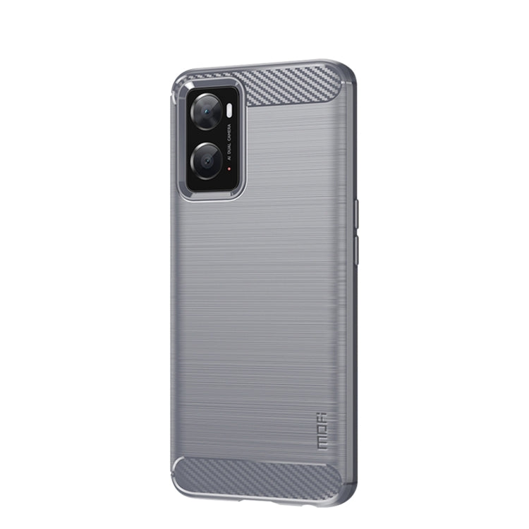 For OPPO A57 4G / A57 5G / A77 5G  MOFI Gentleness Series Brushed Texture Carbon Fiber Soft TPU Case(Gray) -  by MOFI | Online Shopping UK | buy2fix