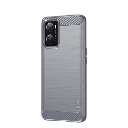 For OPPO A57 4G / A57 5G / A77 5G  MOFI Gentleness Series Brushed Texture Carbon Fiber Soft TPU Case(Gray) -  by MOFI | Online Shopping UK | buy2fix