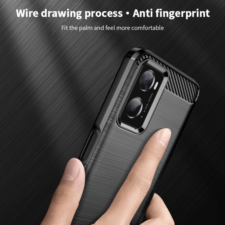 For OPPO A57 4G / A57 5G / A77 5G  MOFI Gentleness Series Brushed Texture Carbon Fiber Soft TPU Case(Gray) -  by MOFI | Online Shopping UK | buy2fix