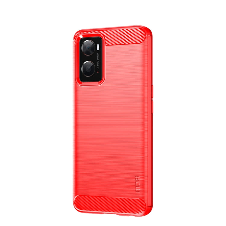 For OPPO A57 4G / A57 5G / A77 5G  MOFI Gentleness Series Brushed Texture Carbon Fiber Soft TPU Case(Red) -  by MOFI | Online Shopping UK | buy2fix