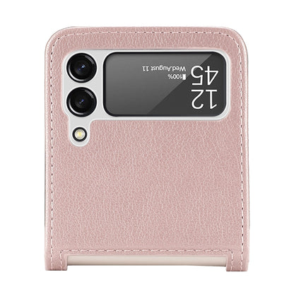 For Samsung Galaxy Z Flip 4 5G Folding Litchi Texture Card Wallet Phone Case(Pink) by buy2fix