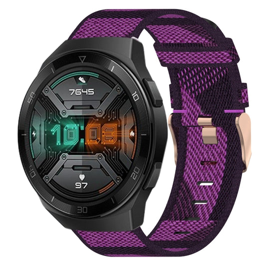 For Huawei Watch GT 2E 22mm Nylon Woven Watch Band(Purple) by buy2fix
