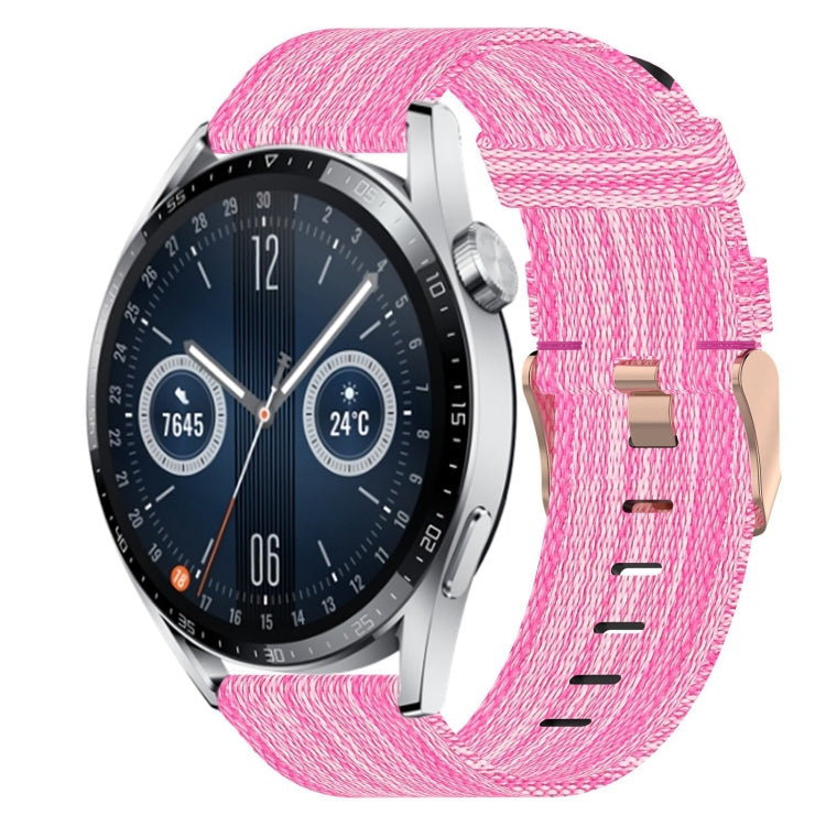 For Huawei Watch GT3 42mm 20mm Nylon Woven Watch Band(Pink) by buy2fix