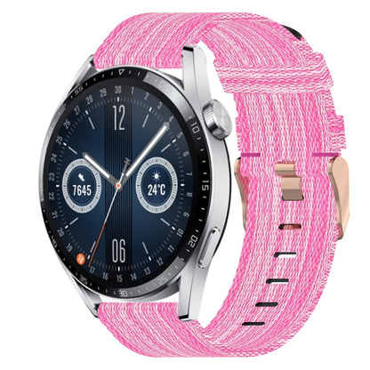 For Huawei Watch GT3 42mm 20mm Nylon Woven Watch Band(Pink) by buy2fix