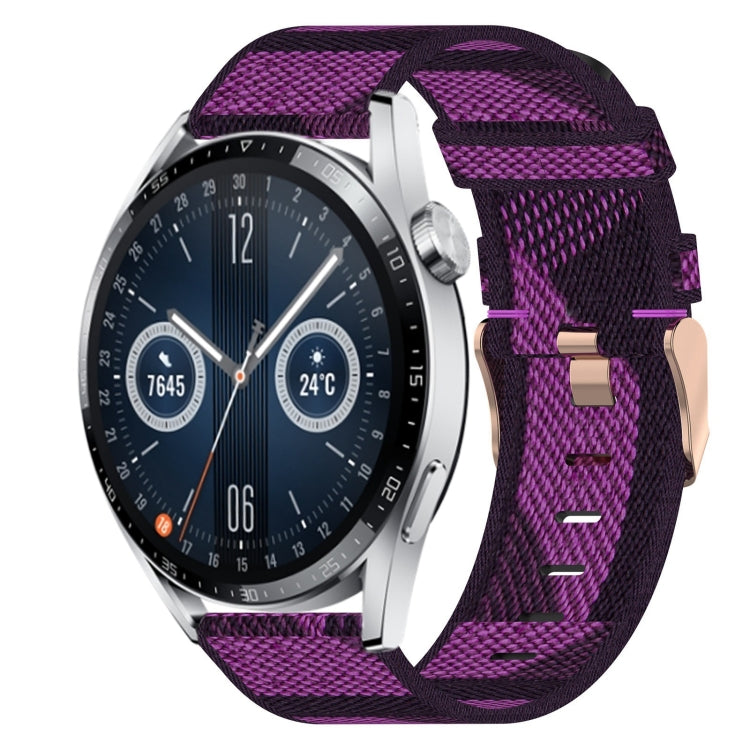 For Huawei Watch GT3 42mm 20mm Nylon Woven Watch Band(Purple) by buy2fix