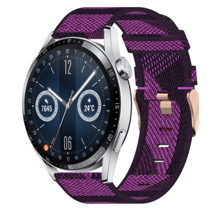 For Huawei Watch GT3 42mm 20mm Nylon Woven Watch Band(Purple) by buy2fix