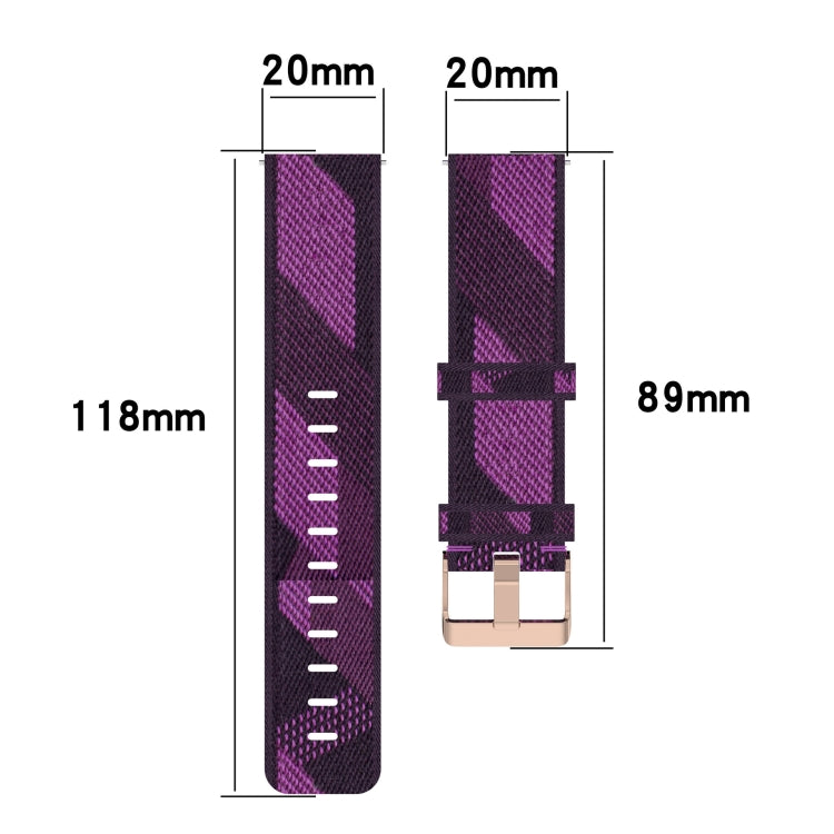 For Huawei Watch GT3 42mm 20mm Nylon Woven Watch Band(Purple) by buy2fix