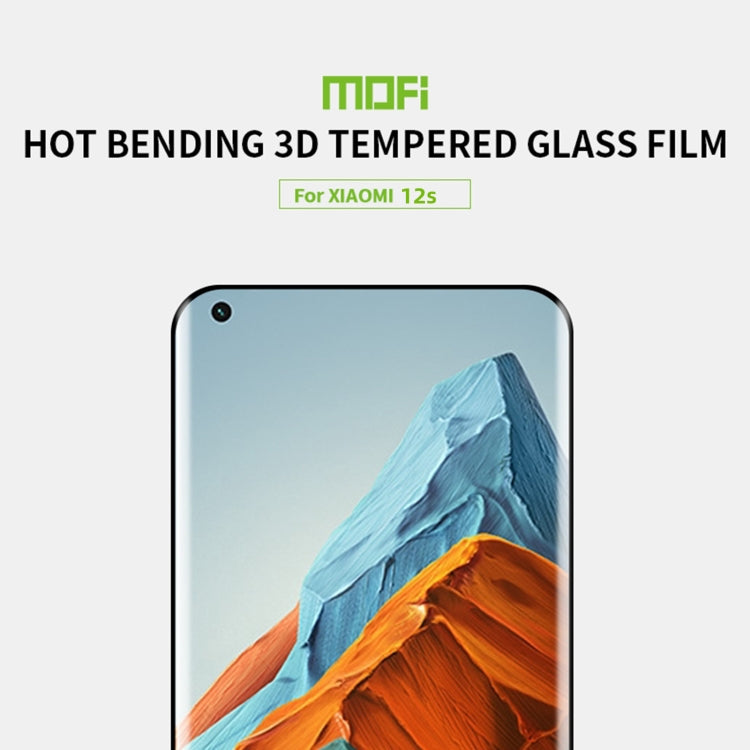 For Xiaomi 12S MOFI 9H 3D Hot Bending Tempered Glass Film(Black) -  by MOFI | Online Shopping UK | buy2fix