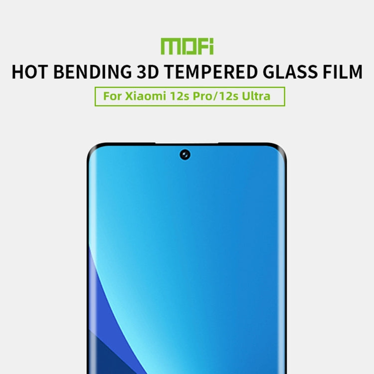 For Xiaomi 12S Pro / 12S Ultra MOFI 9H 3D Hot Bending Tempered Glass Film(Black) -  by MOFI | Online Shopping UK | buy2fix