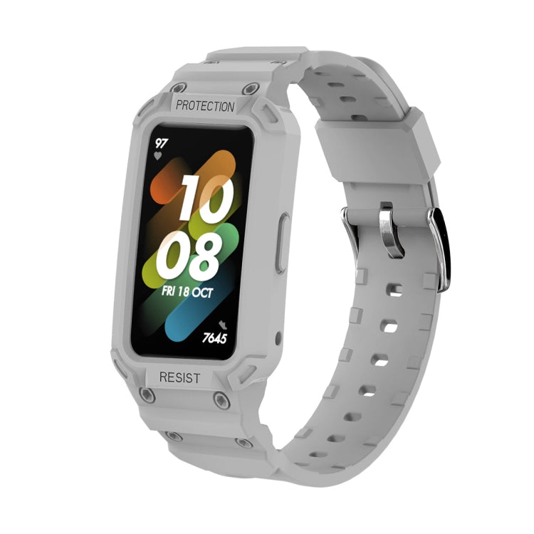 For Huawei Band 6 / 7 / Honor Band 6 JSM Integrated TPU Adjustable Elastic Watch Band (Light Grey) by buy2fix