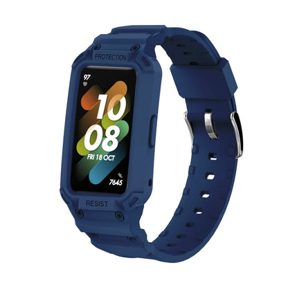 For Huawei Band 6 / 7 / Honor Band 6 JSM Integrated TPU Adjustable Elastic Watch Band (Dark Blue) by buy2fix