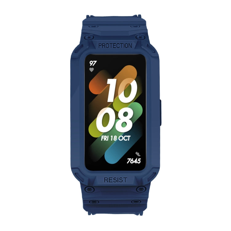 For Huawei Band 6 / 7 / Honor Band 6 JSM Integrated TPU Adjustable Elastic Watch Band (Dark Blue) by buy2fix