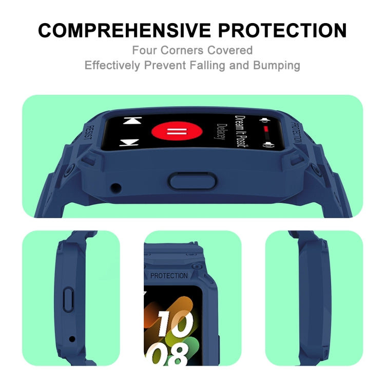 For Huawei Band 6 / 7 / Honor Band 6 JSM Integrated TPU Adjustable Elastic Watch Band (Dark Blue) by buy2fix