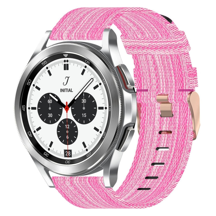 For Samsung  Galaxy Watch 4 Classic 42mm 20mm Nylon Woven Watch Band(Pink) - Watch Bands by buy2fix | Online Shopping UK | buy2fix