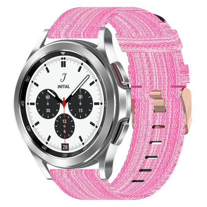 For Samsung  Galaxy Watch 4 Classic 42mm 20mm Nylon Woven Watch Band(Pink) - Watch Bands by buy2fix | Online Shopping UK | buy2fix