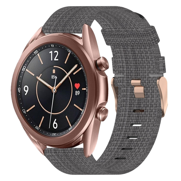 For Samsung Galaxy Watch 3 41mm 20mm Nylon Woven Watch Band(Dark Grey) - Watch Bands by buy2fix | Online Shopping UK | buy2fix