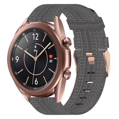 For Samsung Galaxy Watch 3 41mm 20mm Nylon Woven Watch Band(Dark Grey) - Watch Bands by buy2fix | Online Shopping UK | buy2fix