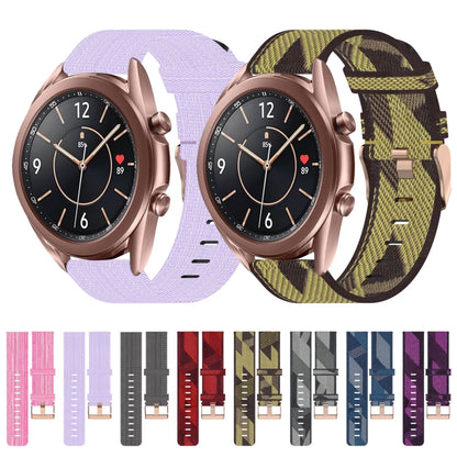 For Samsung Galaxy Watch 3 41mm 20mm Nylon Woven Watch Band(Dark Grey) - Watch Bands by buy2fix | Online Shopping UK | buy2fix