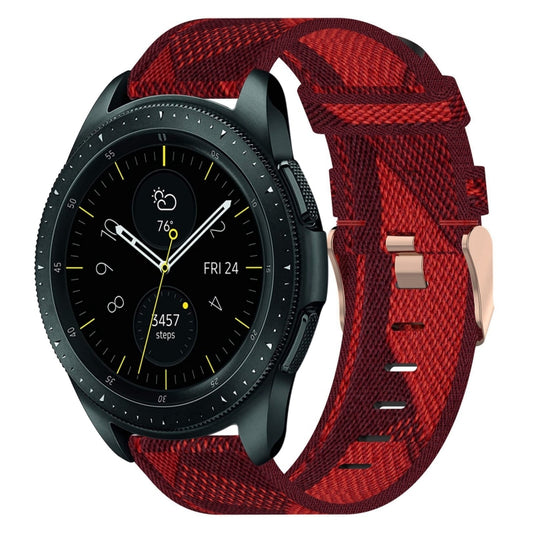 For Samsung Galaxy Watch 42mm 20mm Nylon Woven Watch Band(Red) - Watch Bands by buy2fix | Online Shopping UK | buy2fix