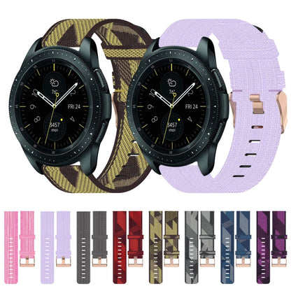 For Samsung Galaxy Watch 42mm 20mm Nylon Woven Watch Band(Red) - Watch Bands by buy2fix | Online Shopping UK | buy2fix