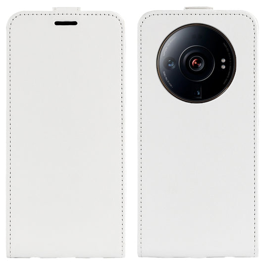 For Xiaomi 12S Ultra R64 Texture Vertical Flip Leather Phone Case(White) - Xiaomi Cases by buy2fix | Online Shopping UK | buy2fix